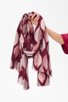 Szal Damski YF 6360 Claret Leaves