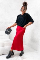 Sweter czarny Wendy z  broszką różą