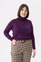 Spodnie Damskie Loan Plus Size Krata Brąz
