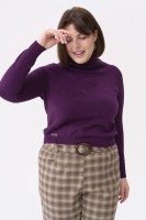 Spodnie Damskie Loan Plus Size Krata Brąz