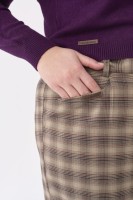 Spodnie Damskie Loan Plus Size Krata Brąz