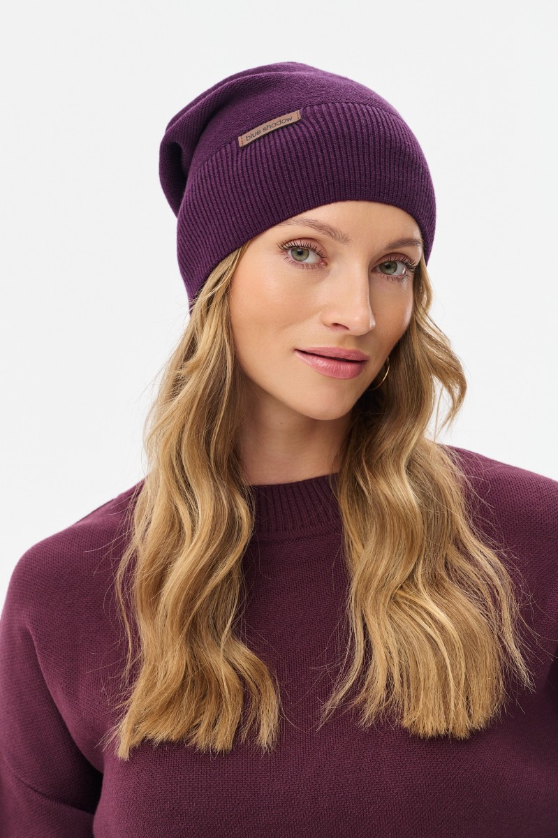Czapka Damska Łapka Aubergine