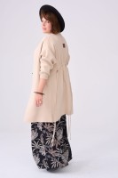 Płaszcz Huggo Plus Size Jasny Beż