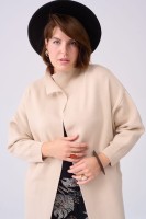 Płaszcz Huggo Plus Size Jasny Beż