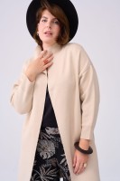Płaszcz Huggo Plus Size Jasny Beż