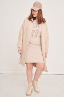 Płaszcz Huggo Plus Size Jasny Beż