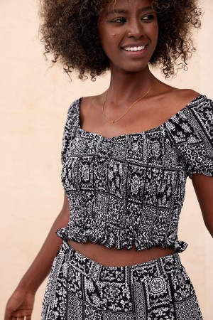 Bluzka Damska Tirra BS Patchwork Black