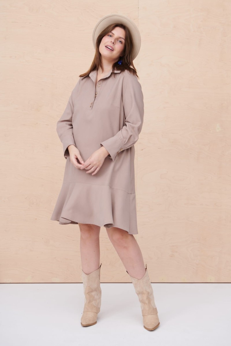 Sukienka Miggon Plus Size Cappucino