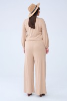 Spodnie Damskie Shirley Plus Size Ciepły Beż
