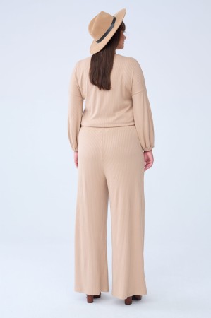 Spodnie Damskie Shirley Plus Size Ciepły Beż