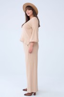 Spodnie Damskie Shirley Plus Size Ciepły Beż