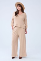 Spodnie Damskie Shirley Plus Size Ciepły Beż