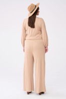 Spodnie Damskie Shirley Plus Size Ciepły Beż