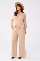 Spodnie Damskie Shirley Plus Size Ciepły Beż