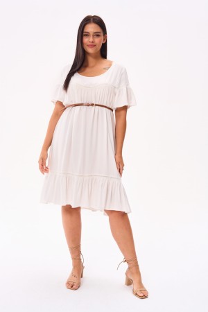 Sukienka Moss Plus Size Ecru