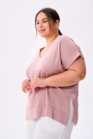 Bluzka Damska Cygaro Plus Size Antyczny Róż