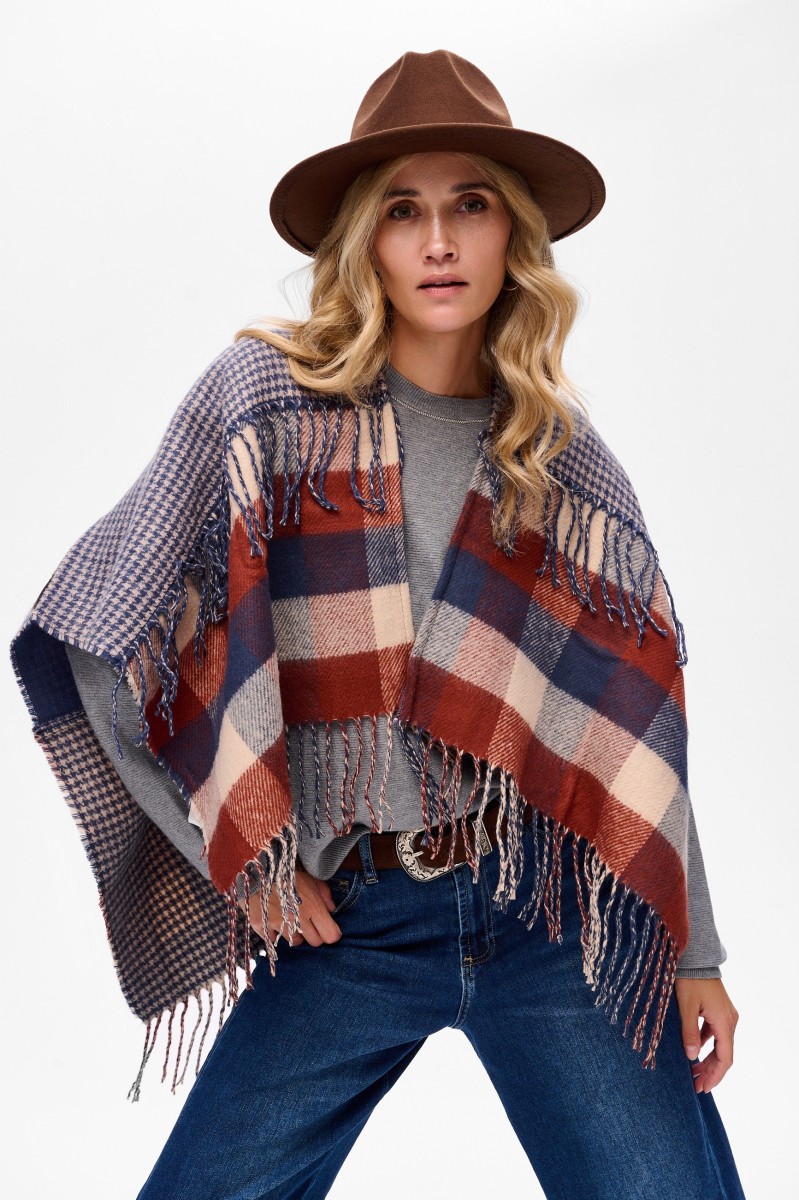 Ponczo Damskie AW24 #11 BS Krata Pepitka