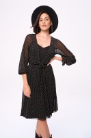 Sukienka Sindy Czarny / Groszki Ciepły Beż