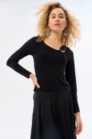 Bluzka Damska Plat Czarny