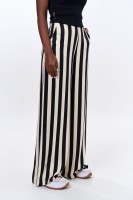 Spodnie Damskie Elwira Stripes Black / Pannacotta