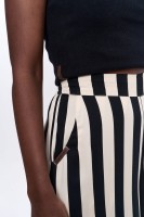 Spodnie Damskie Elwira Stripes Black / Pannacotta