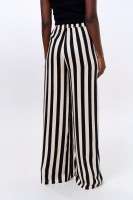 Spodnie Damskie Elwira Stripes Black / Pannacotta