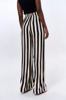 Spodnie Damskie Elwira Stripes Black / Pannacotta